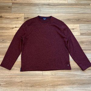Men’s Crown and Ivy Sweatshirt SZ XL Maroon Red Fleece Pullover Sweater